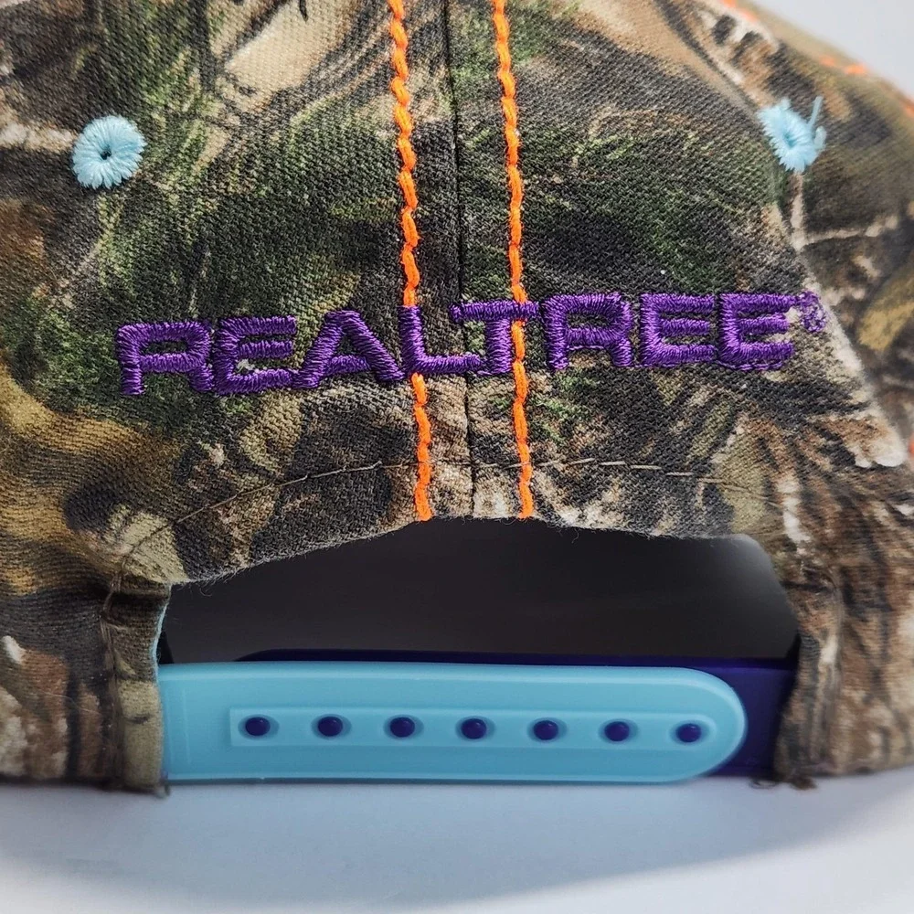 Realtree Hat Cap Snap Back Brown Camo Embroidered Logo Hunting Womens Adjustable